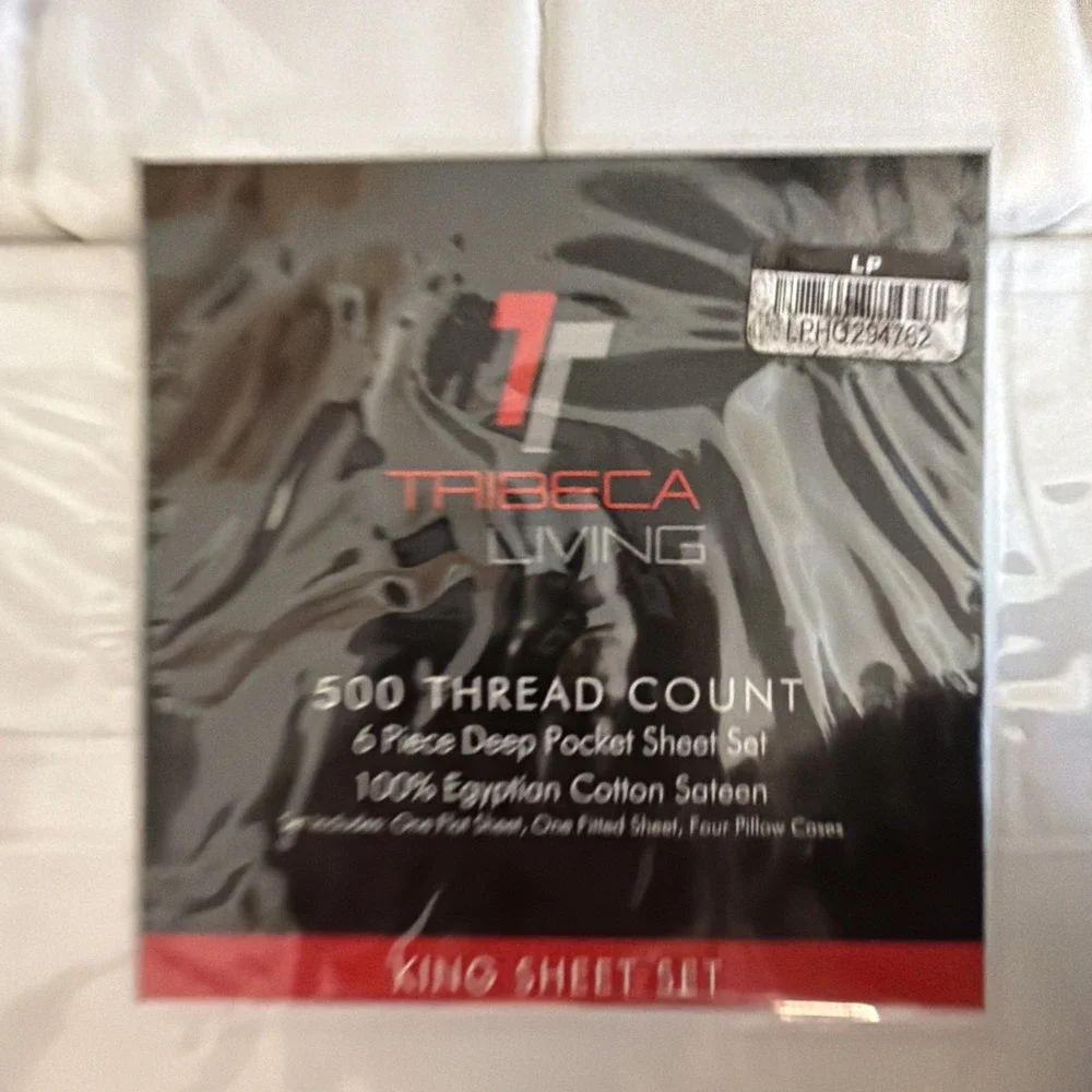 Tribeca Living King Sheet Set 500 Thread Count White